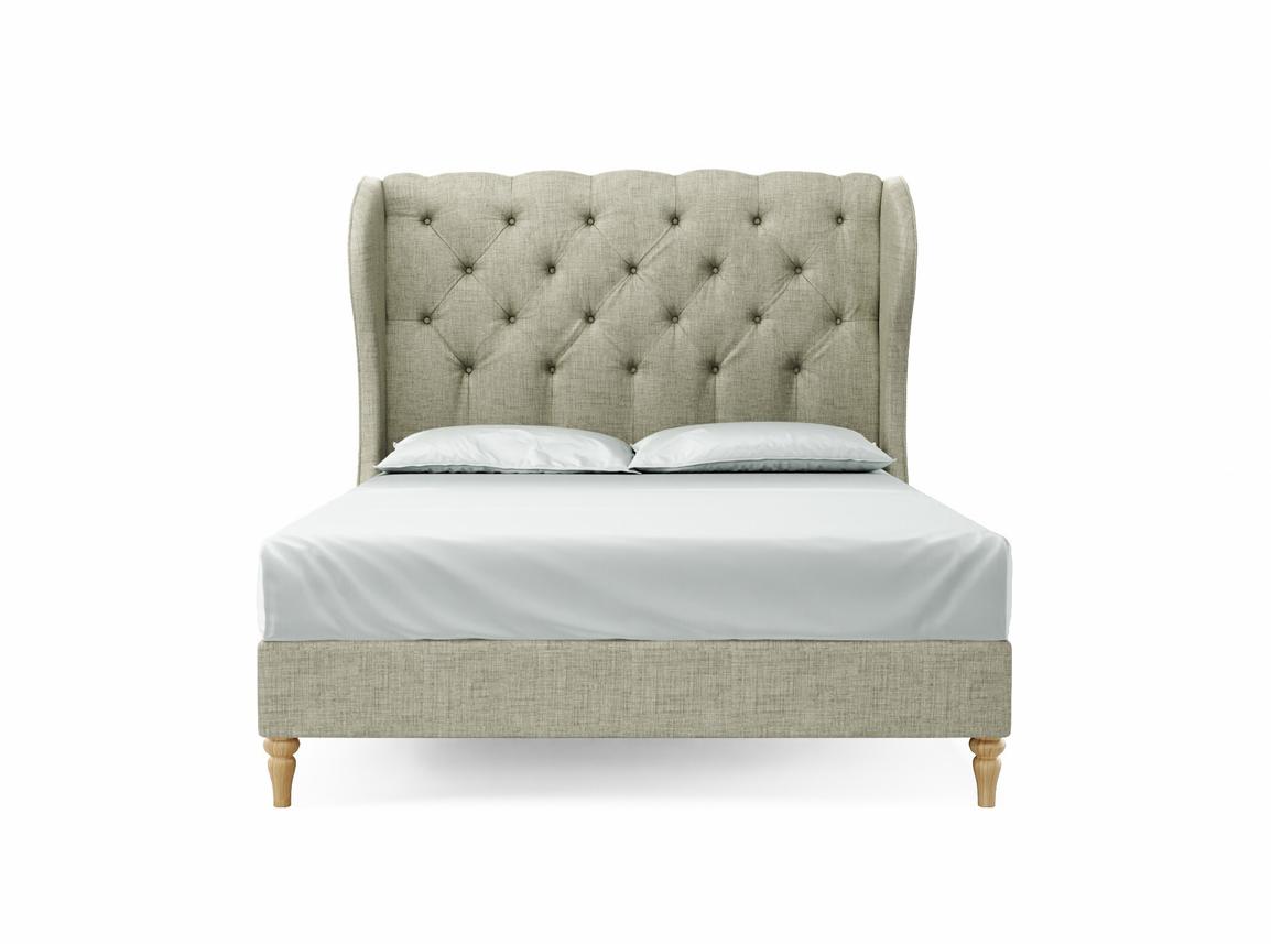 Camelia European King Size Bed Frame In Dove fabric