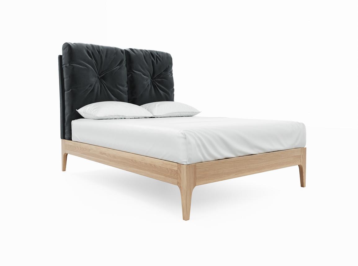Clove Double Bed In Mercury fabric