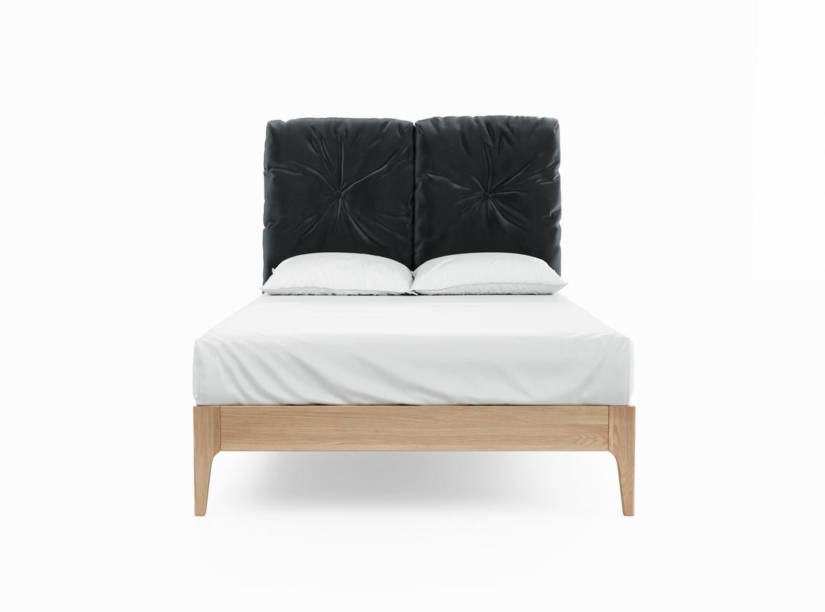 Clove Double Bed In Mercury fabric