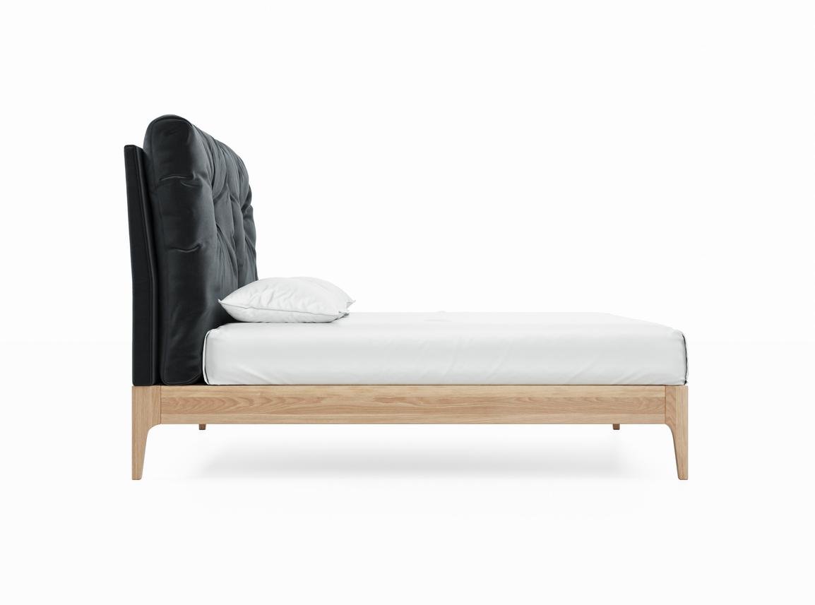 Clove Double Bed In Mercury fabric