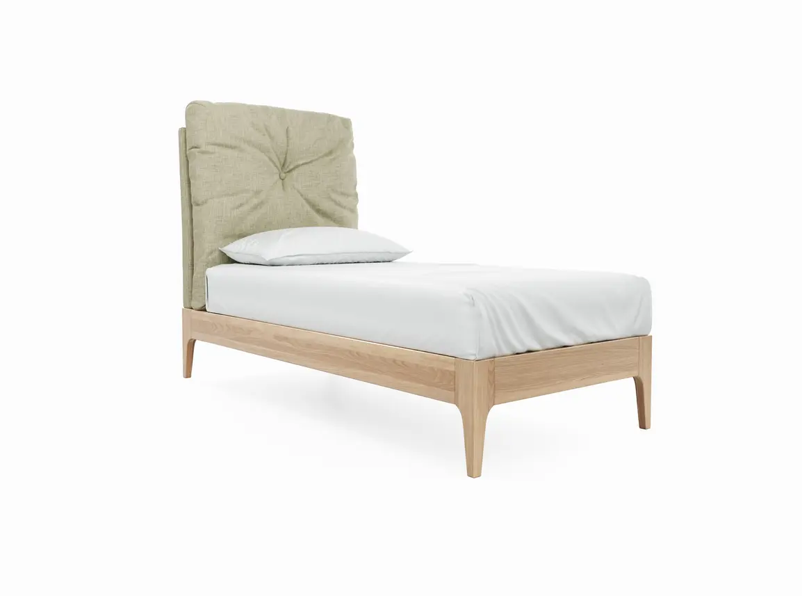 Clove Single Bed In Dove fabric