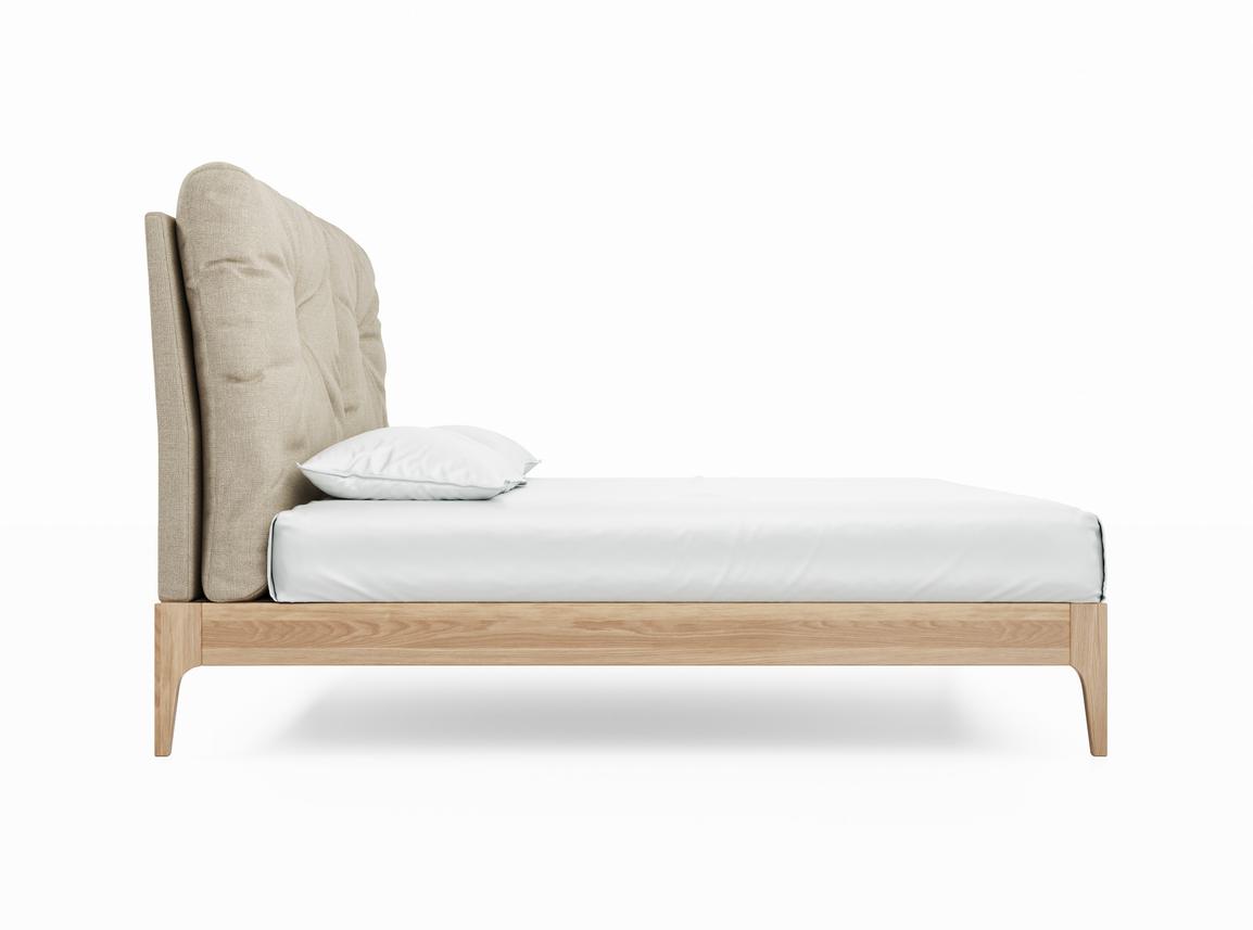 Clove Super King Size Bed In Oatmeal fabric