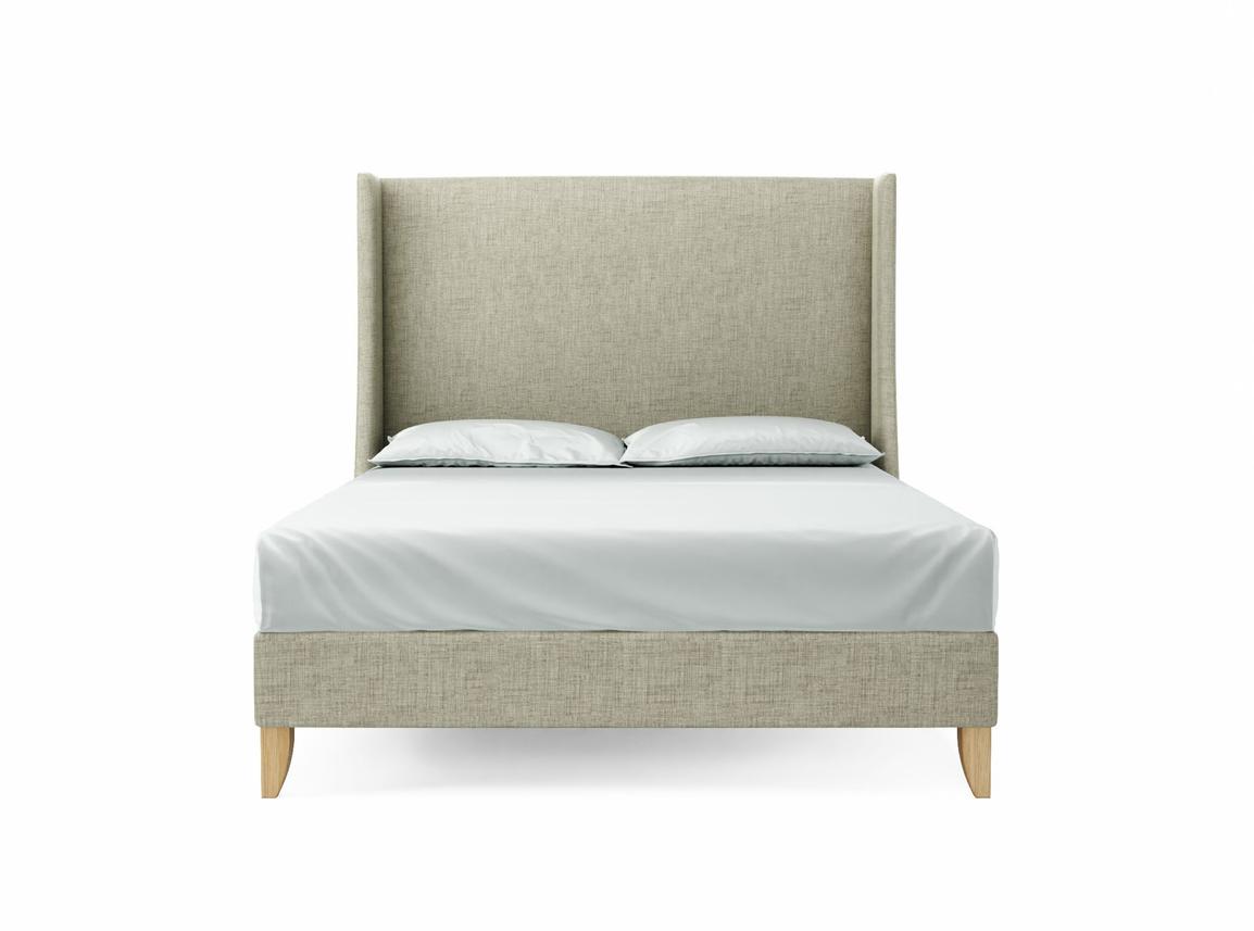 Holly European King Size Bed Frame In Dove fabric