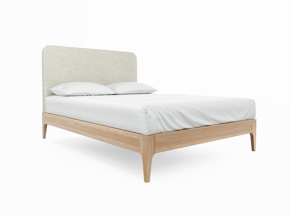 Sage King Size Bed Frame In Pearl fabric