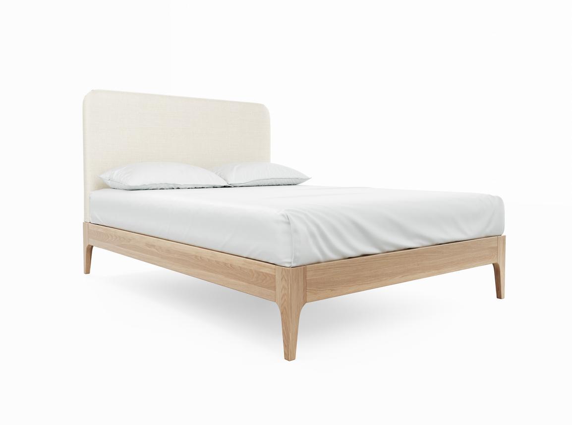 Sage King Size Bed Frame In Porridge fabric