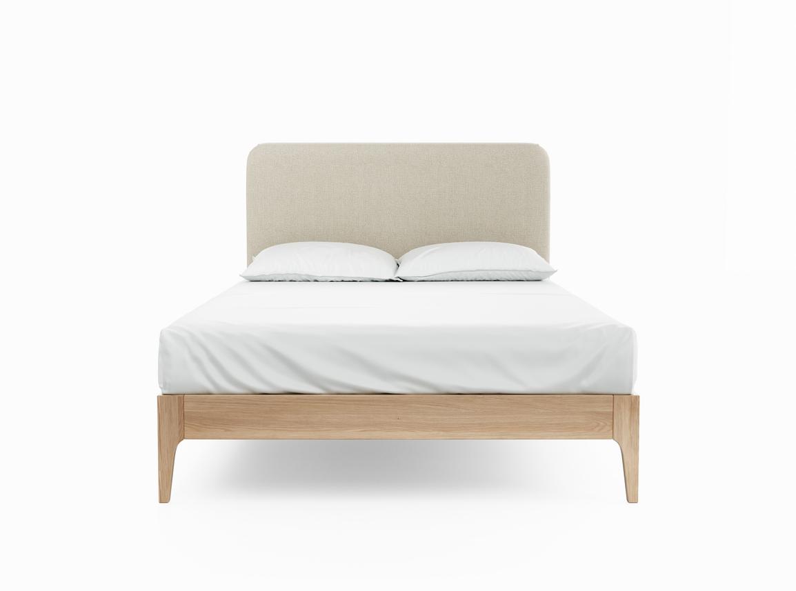 Sage King Size Bed Frame In Biscuit fabric