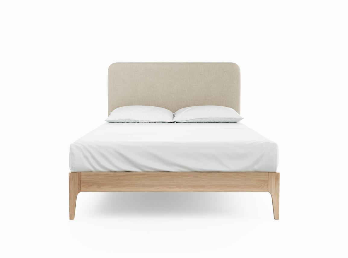 Sage King Size Bed Frame In Oatmeal fabric