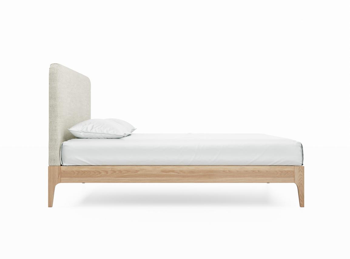 Sage King Size Bed Frame In Pearl fabric