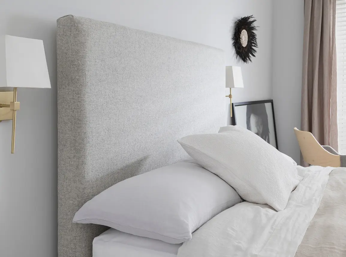 Burdock (Tall) European King Size Bed Frame In Dove fabric