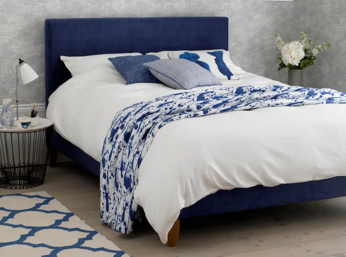 Burdock King Size Bed Frame In Dove fabric