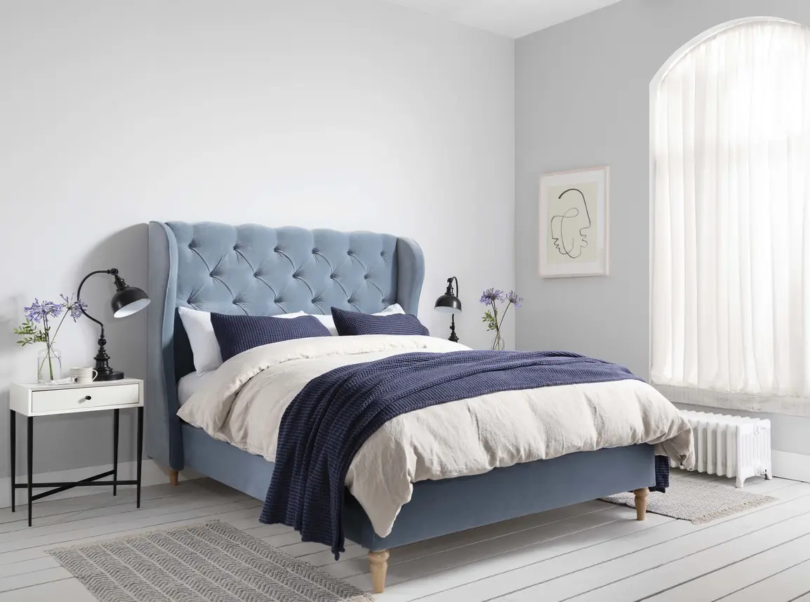 Camelia Single Bed Frame In Dove fabric