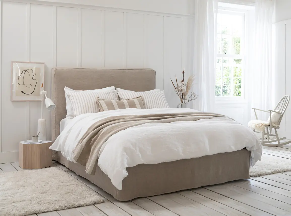 Cowslip Super King Size Divan In Autumn fabric