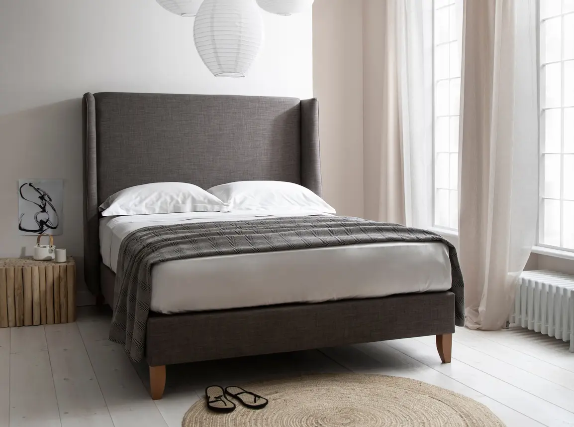 Holly Single Bed Frame In Dove fabric