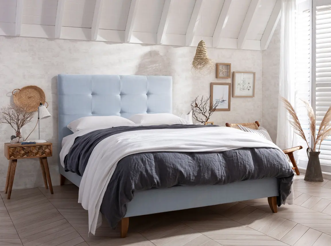 Iris Single Bed Frame In Dove fabric