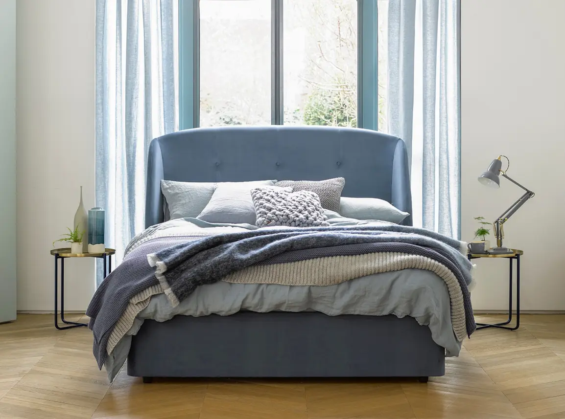 Jasmine Super King Size Divan In Dove fabric