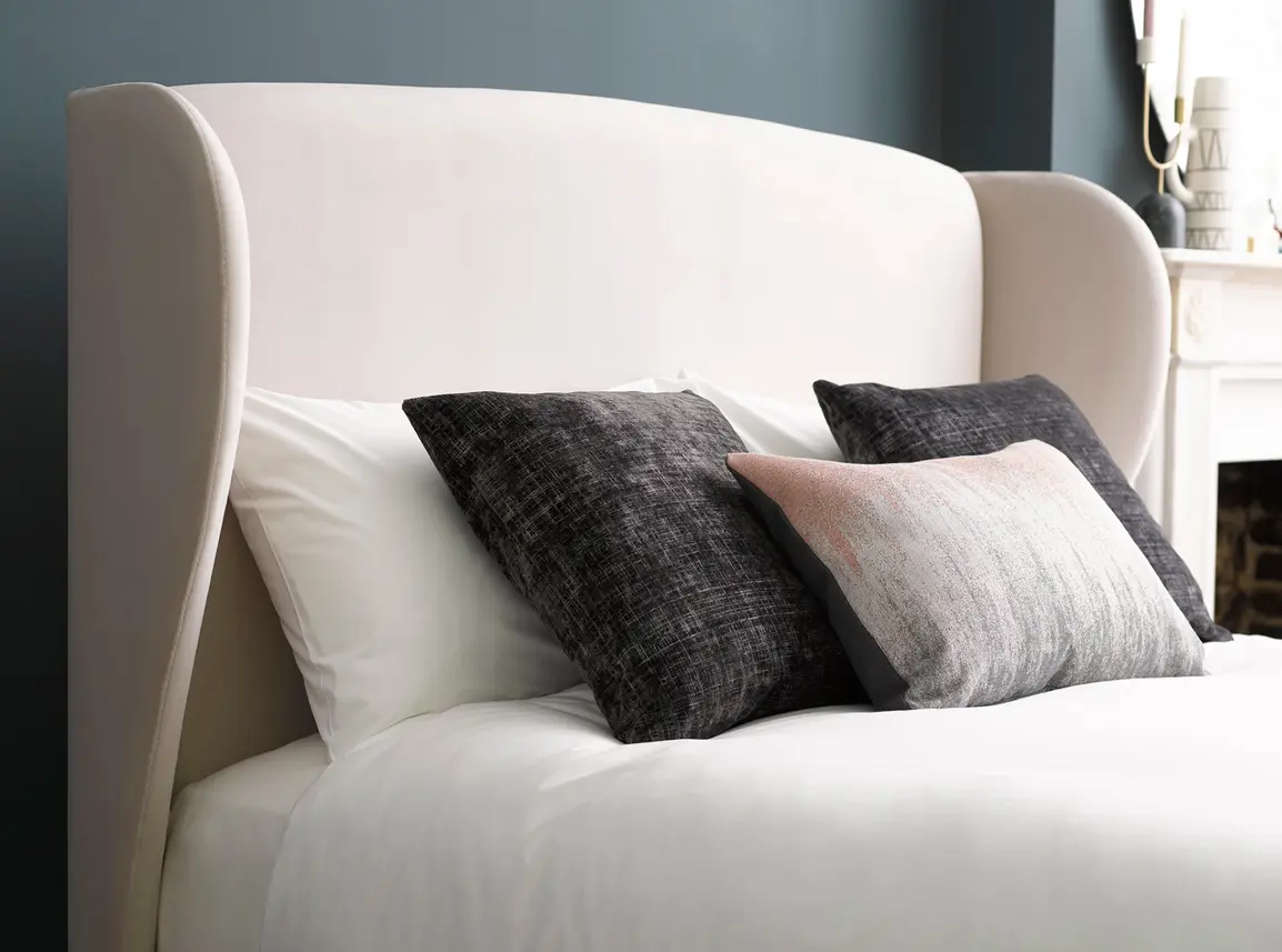 Lupin Double Divan In Dove fabric
