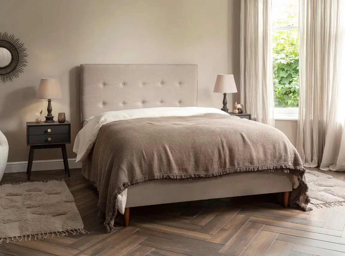 Poppy Single Bed Frame In Dove fabric