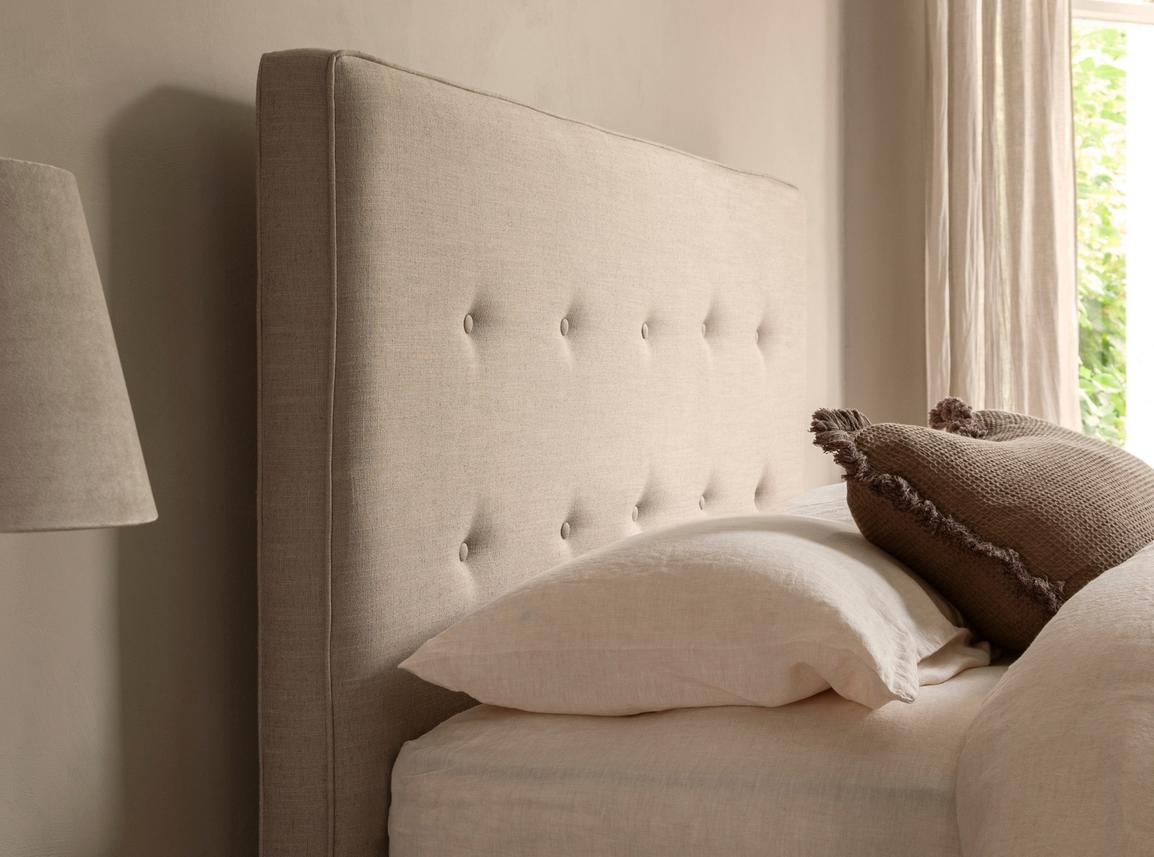 Poppy Double Ottoman In Dove fabric