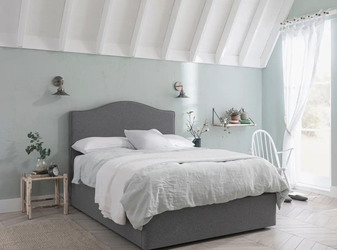 Primrose Super King Size Divan In Dove fabric