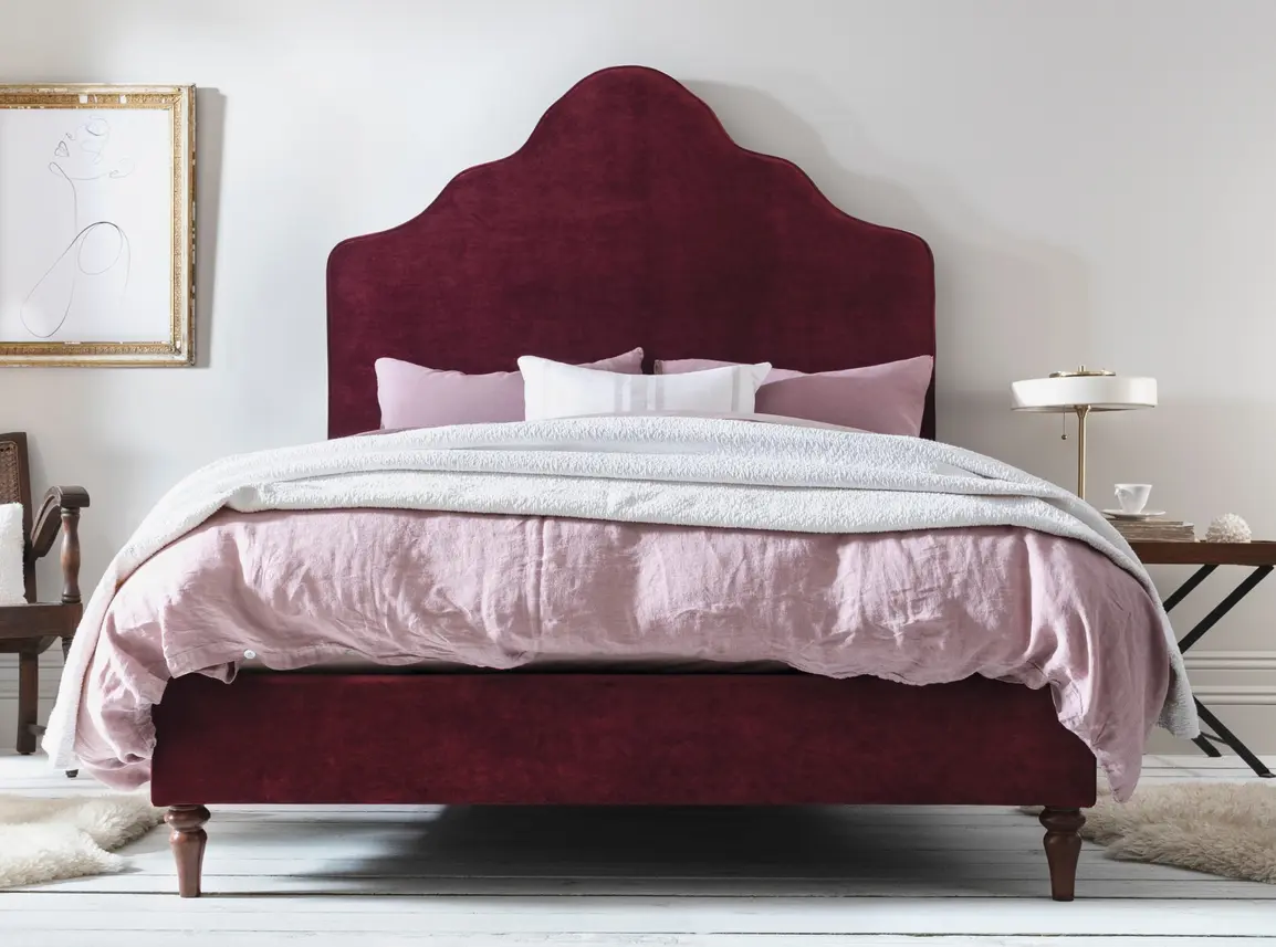 Rose Super King Size Bed Frame In Dove fabric