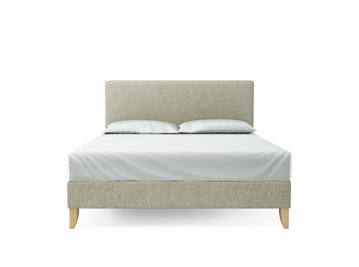 Burdock European King Size Bed Frame In Dove fabric