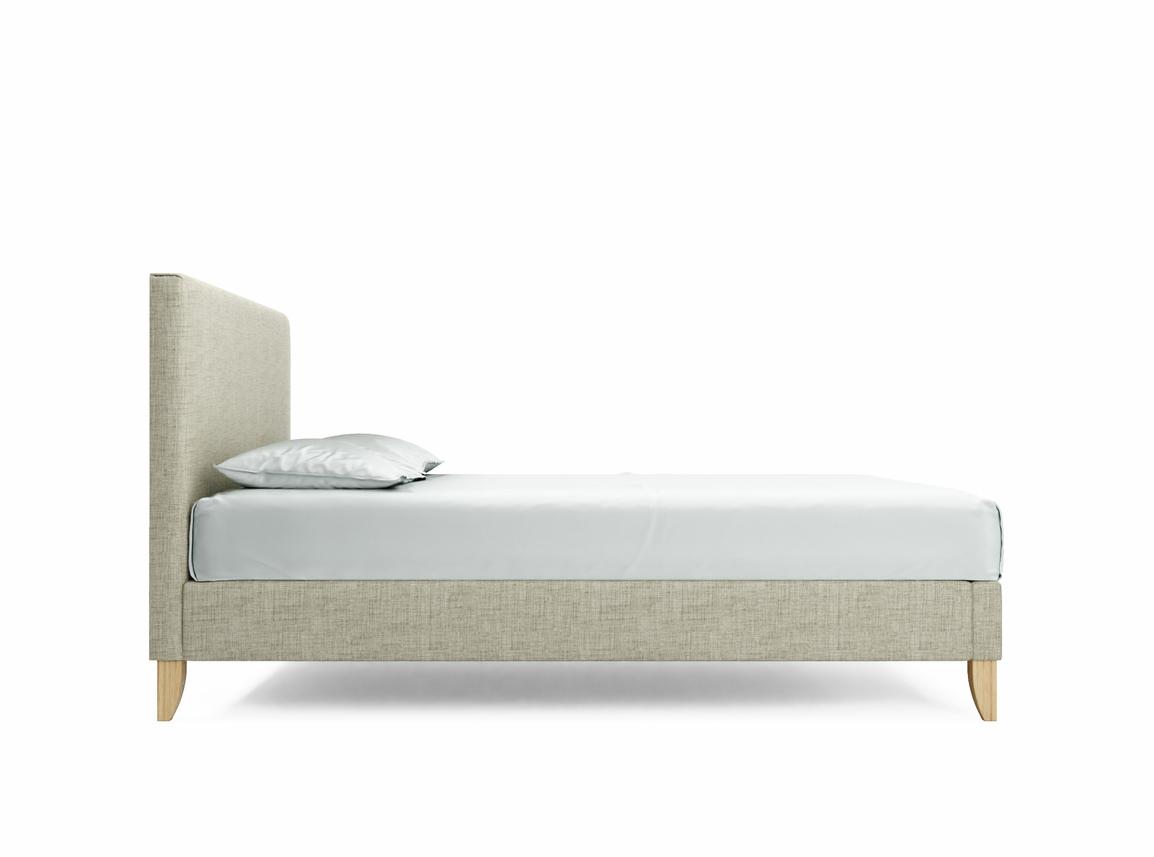 Burdock European King Size Bed Frame In Dove fabric