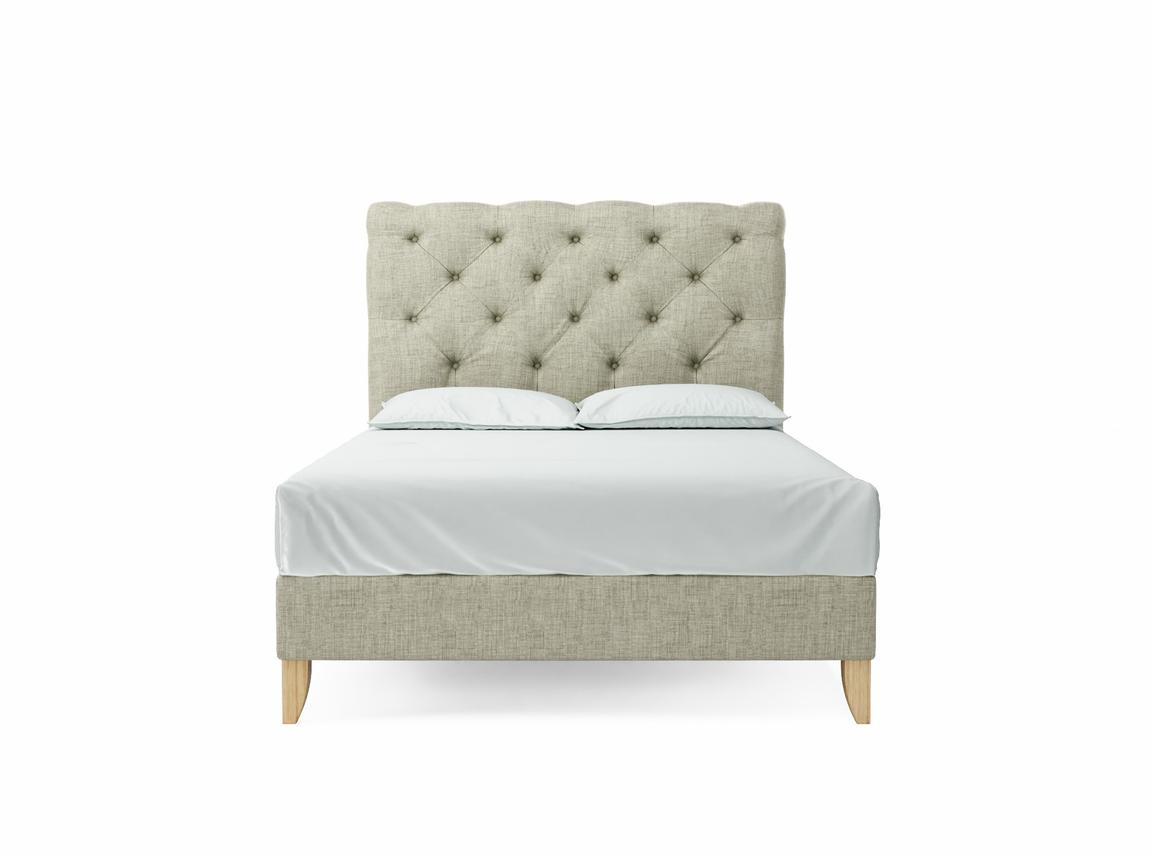 Foxtail Double Bed Frame In Dove fabric