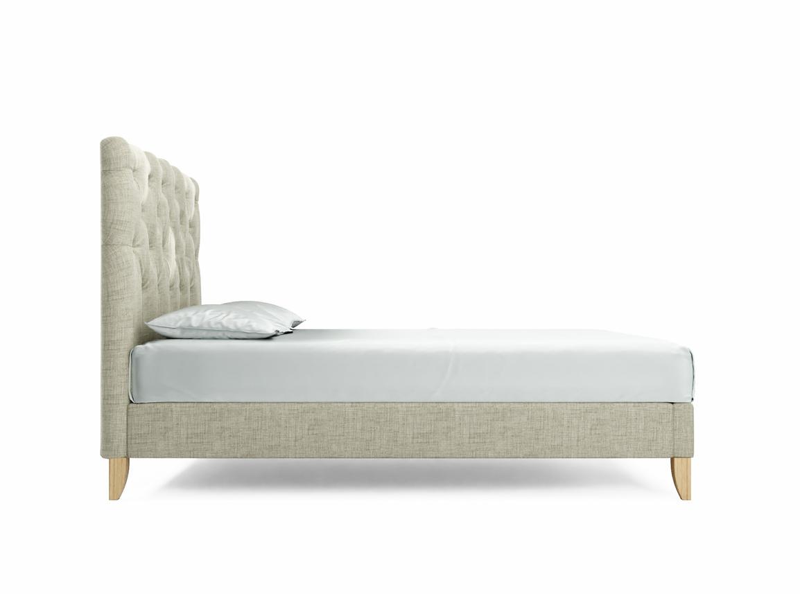 Foxtail European King Size Bed Frame In Dove fabric