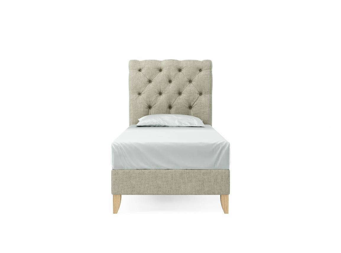 Foxtail Single Bed Frame In Dove fabric