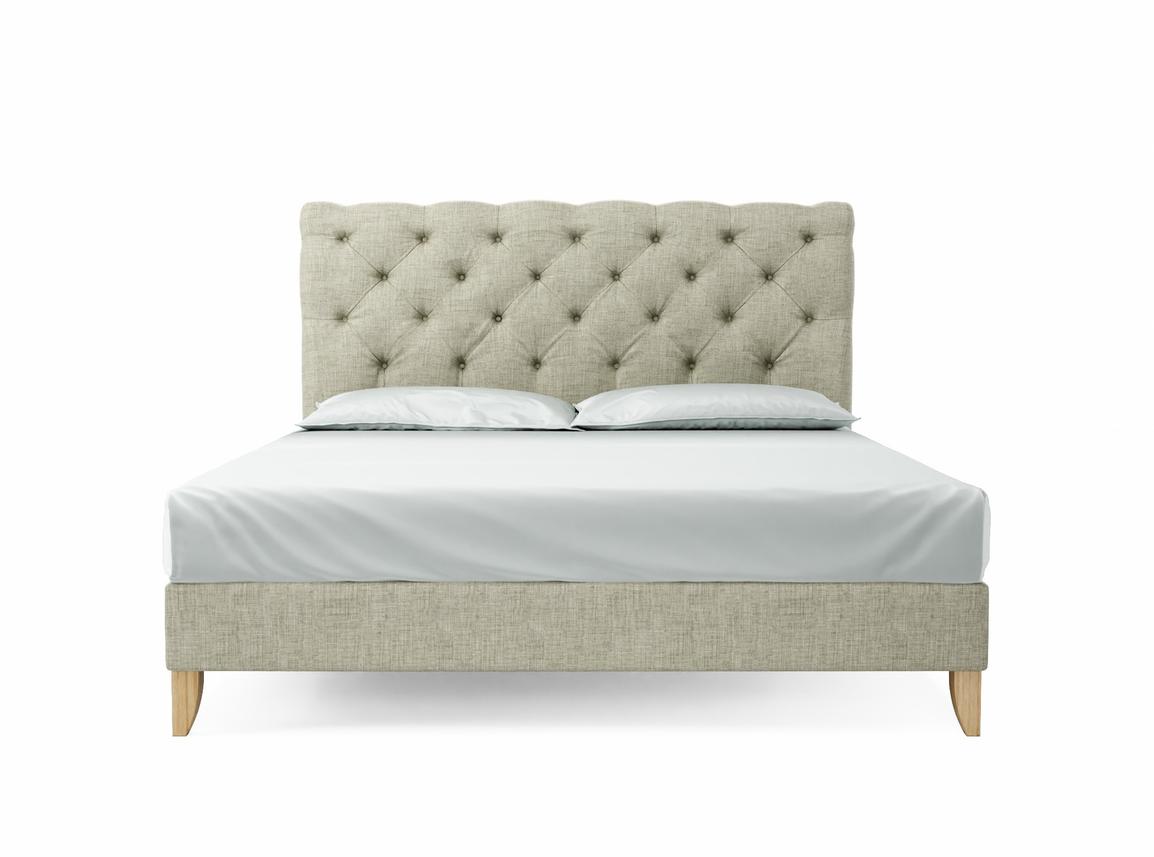 Foxtail Super King Size Bed Frame In Dove fabric