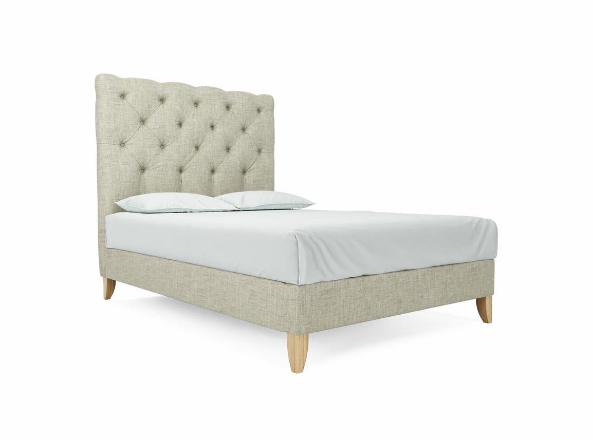 Foxtail (Tall) Double Bed Frame In Dove fabric