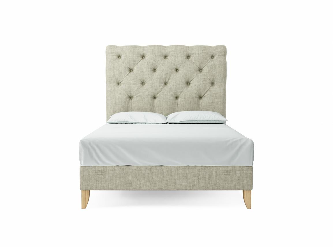 Foxtail (Tall) Double Bed Frame In Dove fabric
