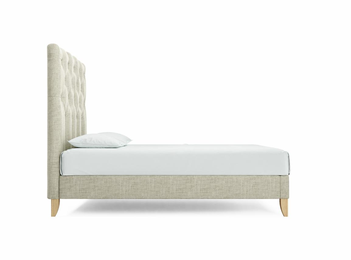 Foxtail (Tall) Double Bed Frame In Dove fabric