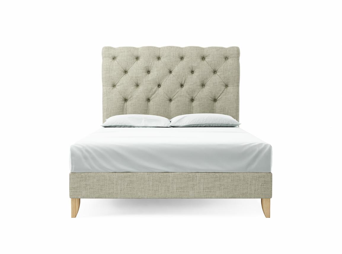 Foxtail (Tall) King Size Bed Frame In Dove fabric