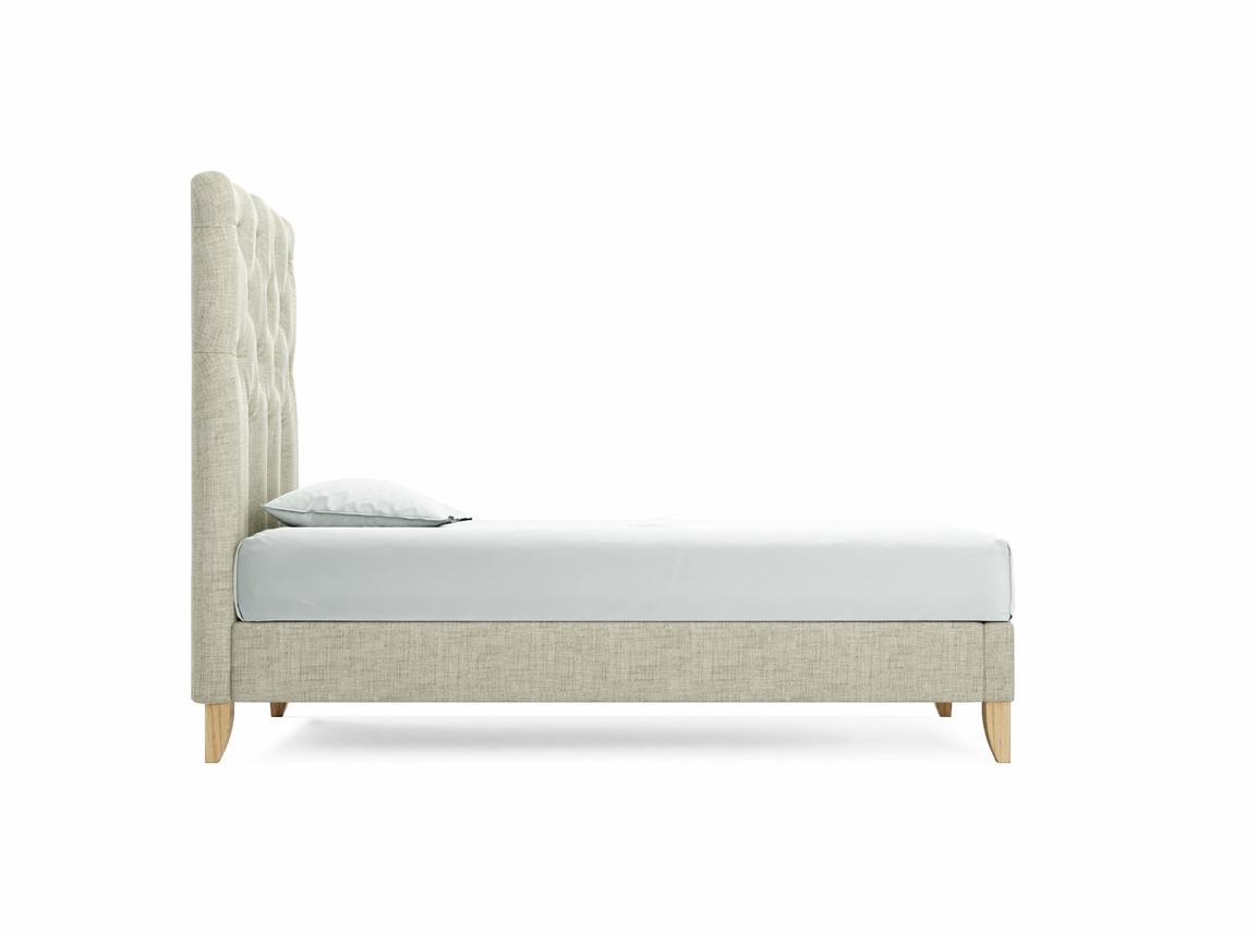 Foxtail (Tall) Single Bed Frame In Dove fabric