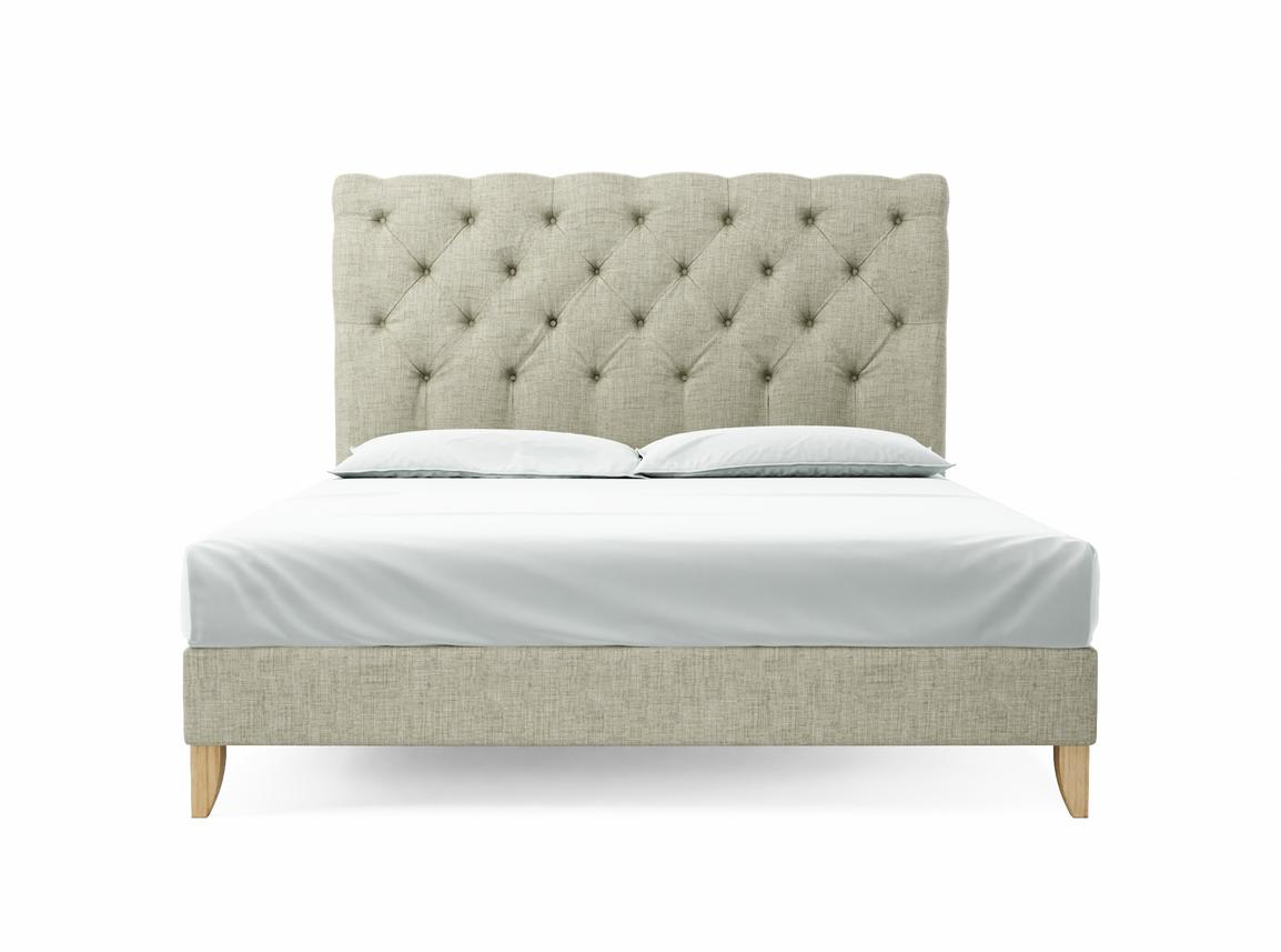 Foxtail (Tall) Super King Size Bed Frame In Dove fabric