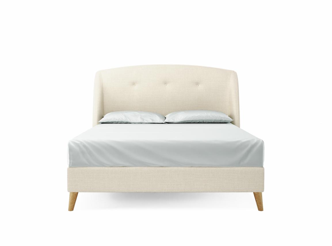 Jasmine King Size Bed Frame In Porridge fabric