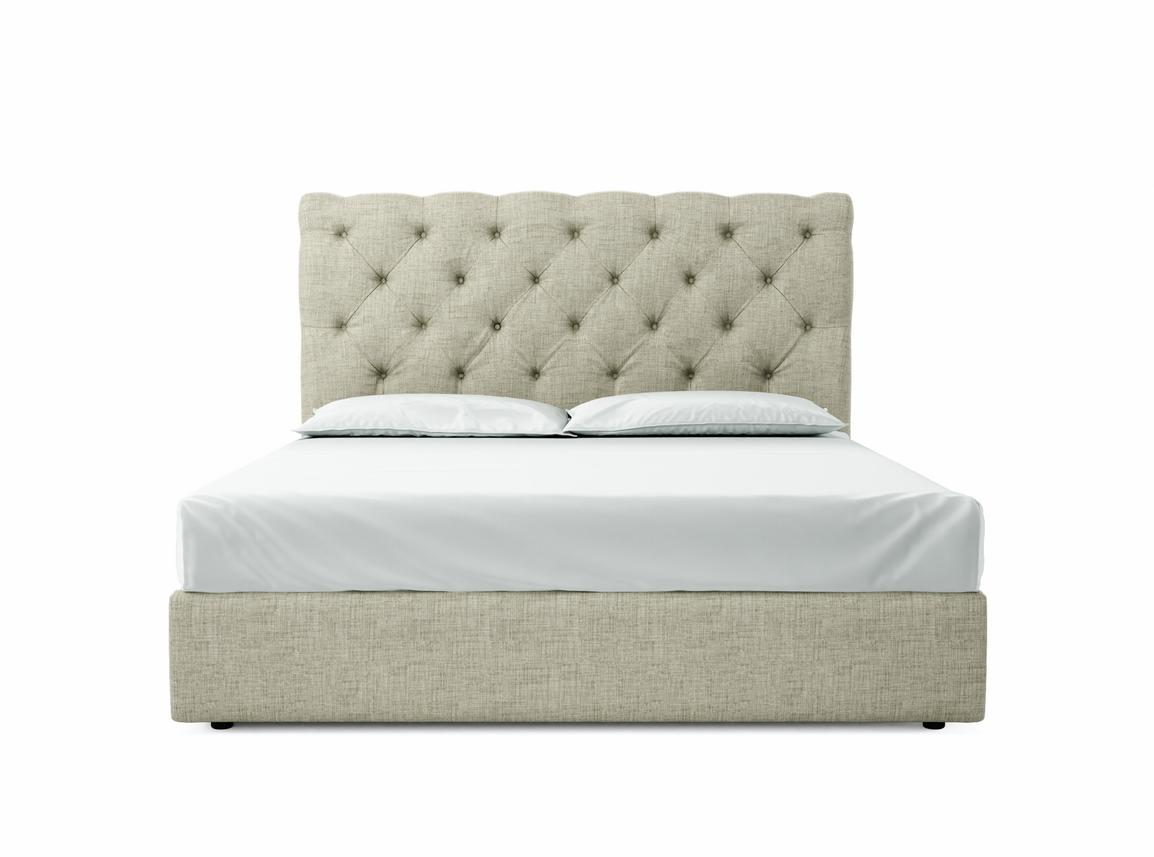 Foxtail (Tall) Super King Size Ottoman In Dove fabric