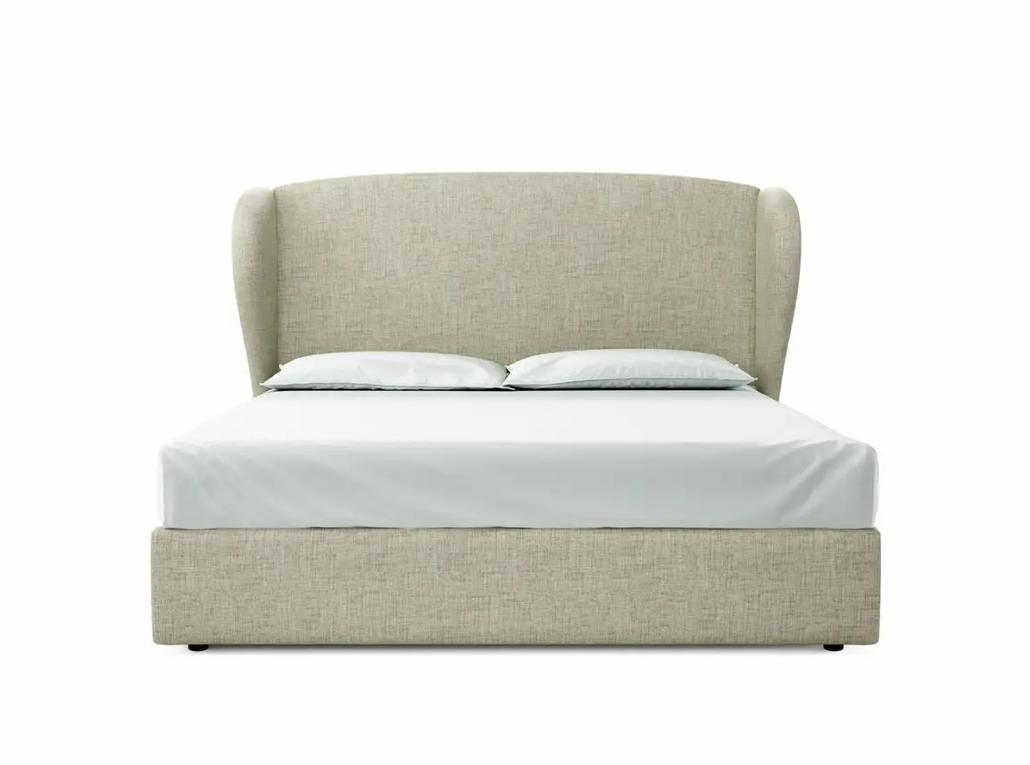 Lupin Super King Size Ottoman In Dove fabric