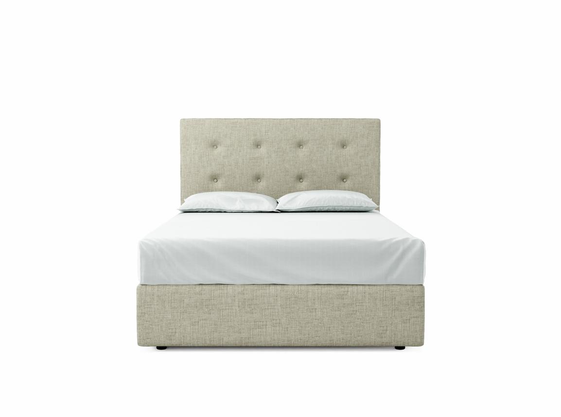 Poppy Double Ottoman In Dove fabric