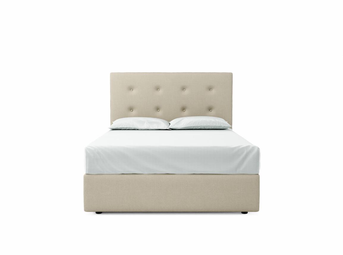 Poppy Double Ottoman In Oatmeal fabric