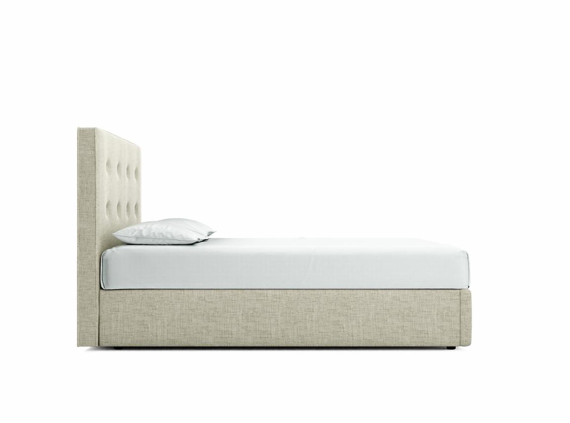 Poppy Double Ottoman In Dove fabric