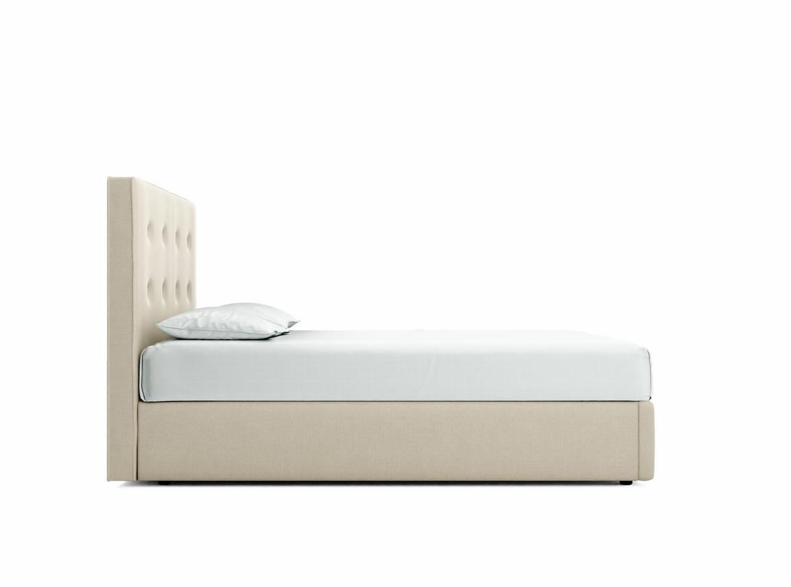 Poppy Double Ottoman In Oatmeal fabric