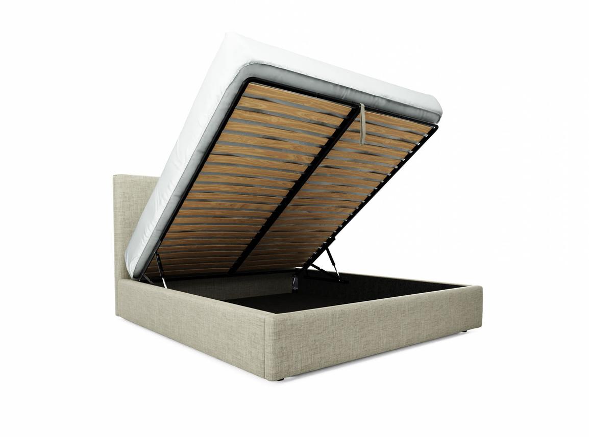 Burdock (Mid) Super King Size Ottoman In Dove fabric