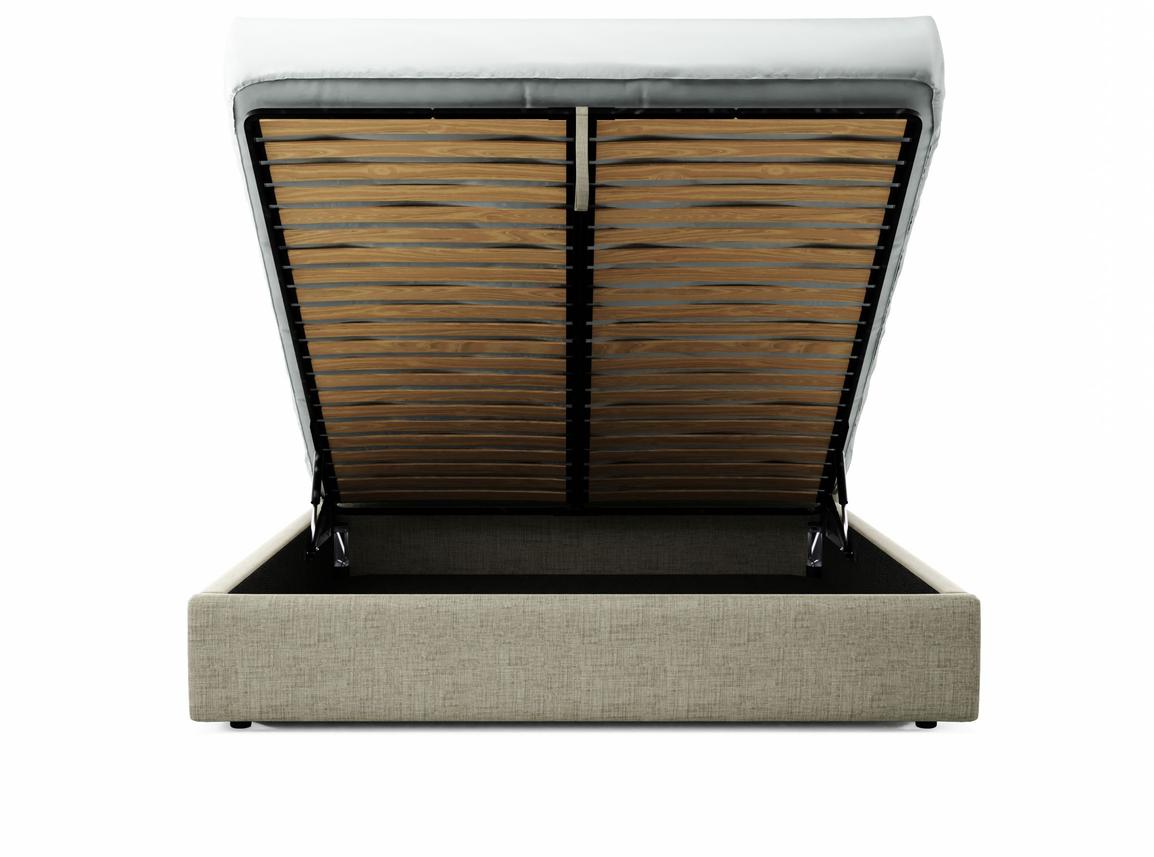 Burdock (Mid) Super King Size Ottoman In Dove fabric