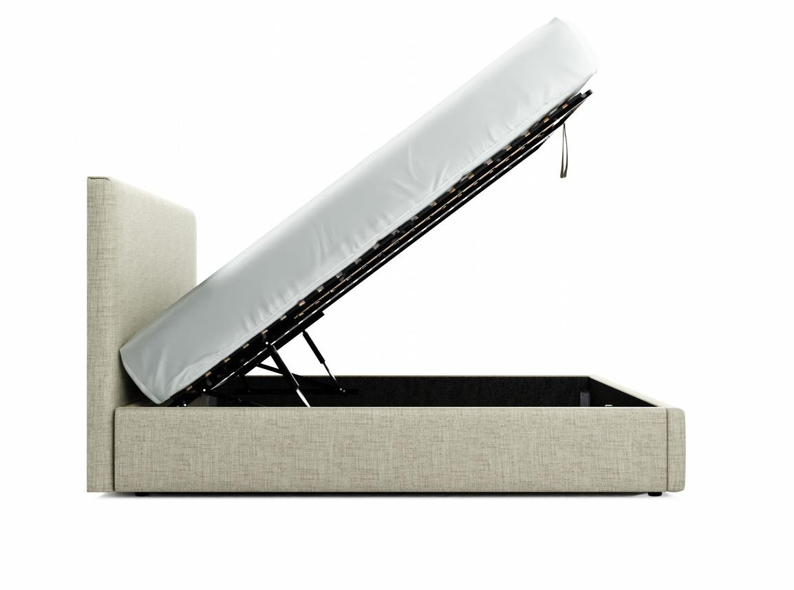 Burdock (Mid) Super King Size Ottoman In Dove fabric