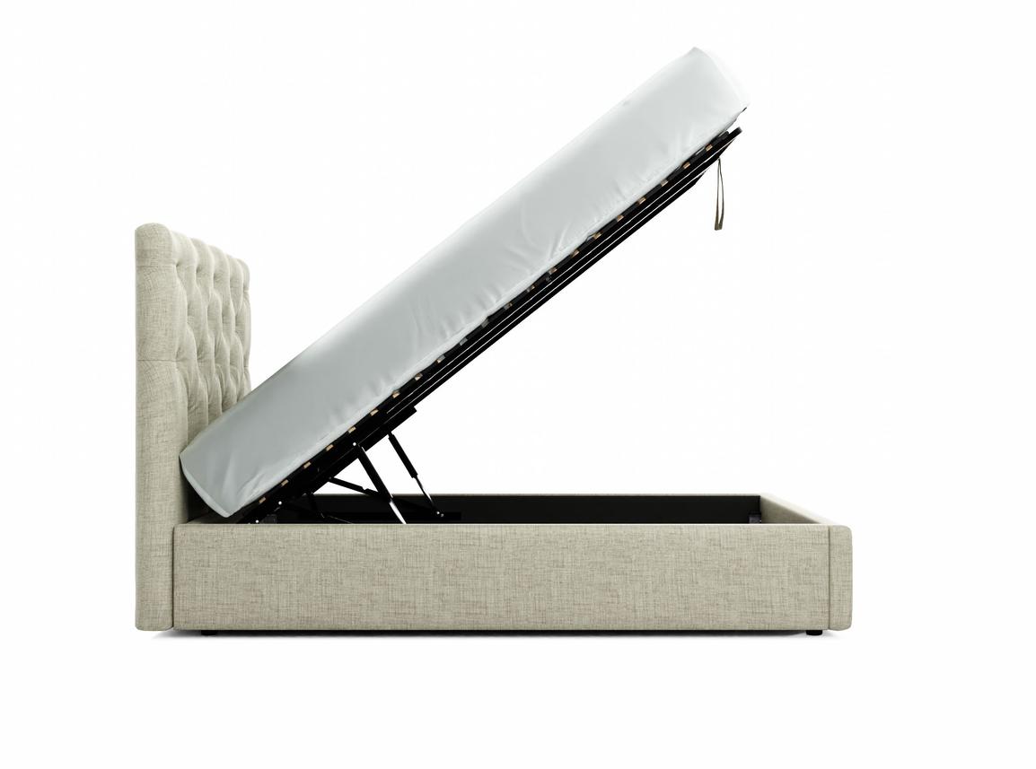 Foxtail Double Ottoman In Dove fabric