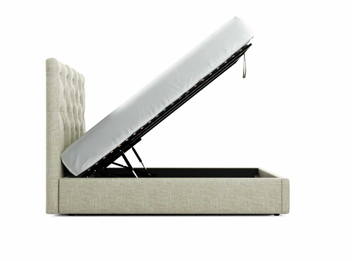 Foxtail (Tall) Double Ottoman In Dove fabric