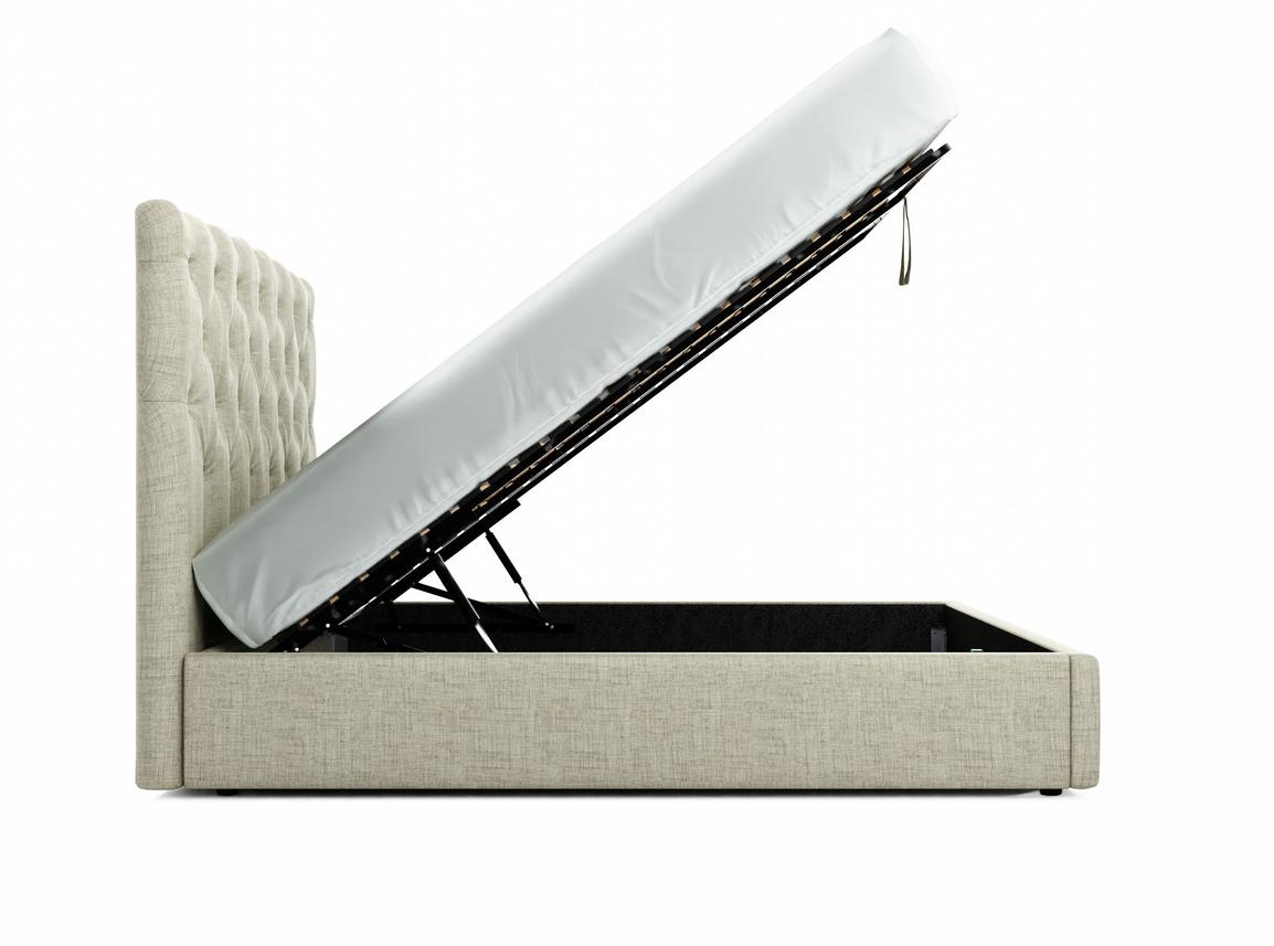 Foxtail (Tall) Super King Size Ottoman In Dove fabric