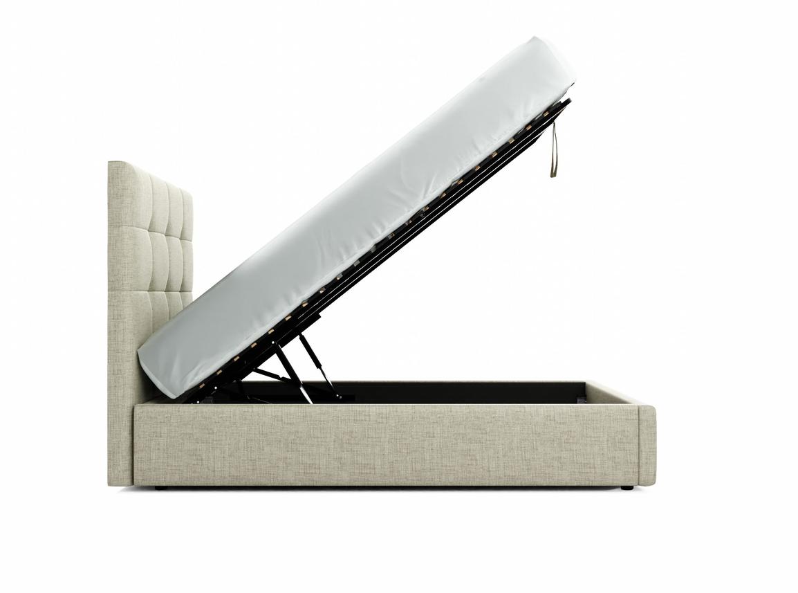 Iris Double Ottoman In Dove fabric